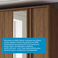 Guarda Roupa Casal 252cm 6 Portas 5 Gavetas Democrata Santos Andirá - 5