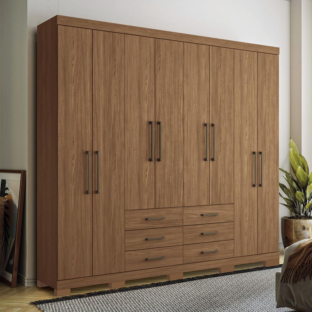 Guarda Roupa Casal 238cm 8 Portas 6 Gavetas com Pés Havana Master Santos Andirá - 1