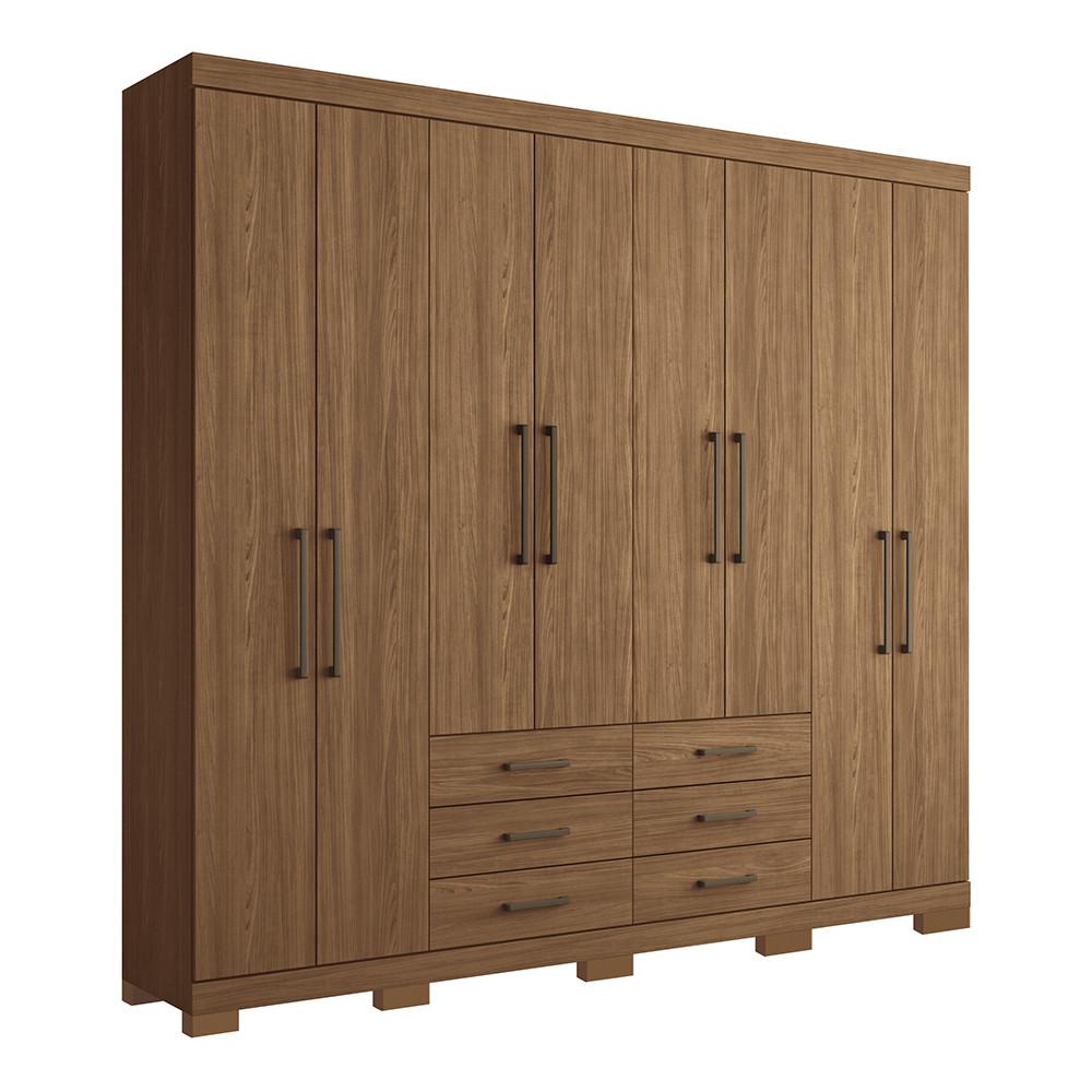 Guarda Roupa Casal 238cm 8 Portas 6 Gavetas com Pés Havana Master Santos Andirá - 2