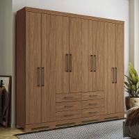 Guarda Roupa Casal 238cm 8 Portas 6 Gavetas com Pés Havana Master Santos Andirá - 1