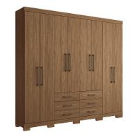 Guarda Roupa Casal 238cm 8 Portas 6 Gavetas com Pés Havana Master Santos Andirá - 2