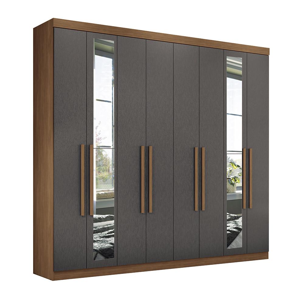 Guarda Roupa Casal 238cm 8 Portas 4 Gavetas com Espelhos Master New Santos Andirá - 2