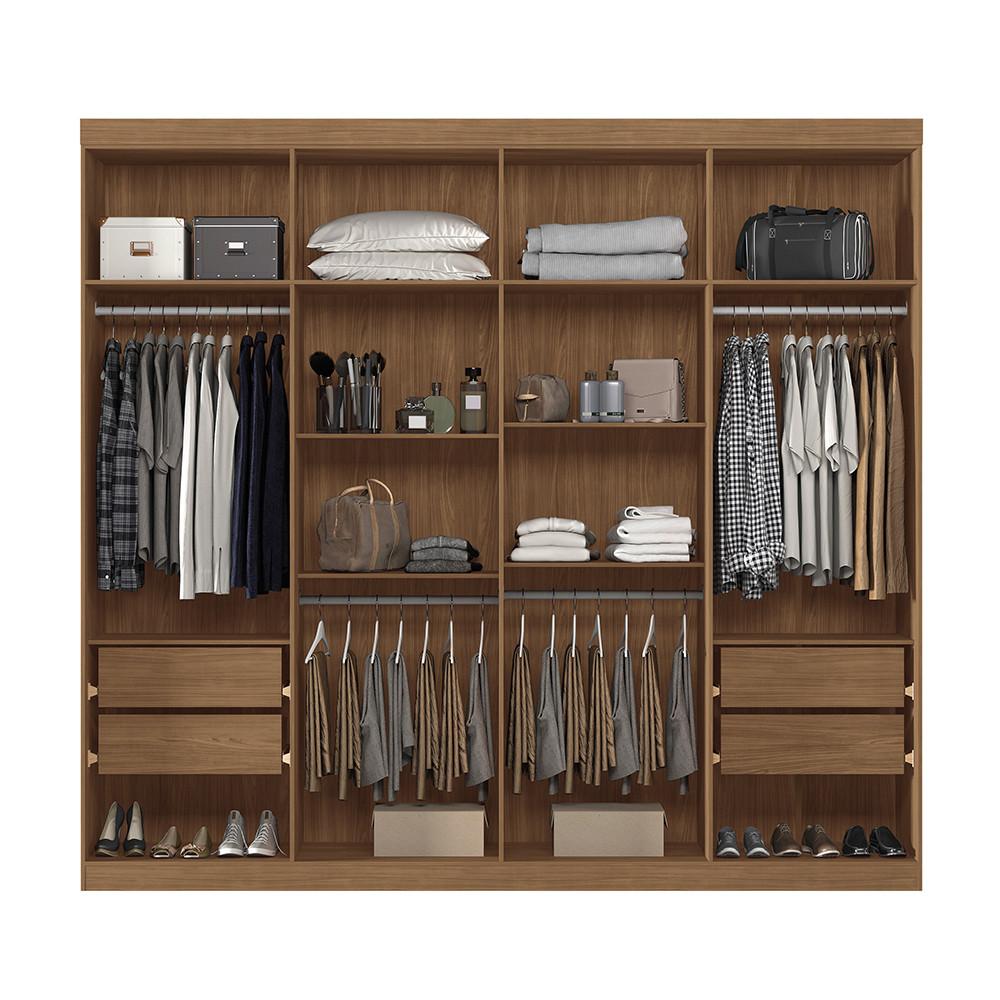 Guarda Roupa Casal 238cm 8 Portas 4 Gavetas com Espelhos Master New Santos Andirá - 3