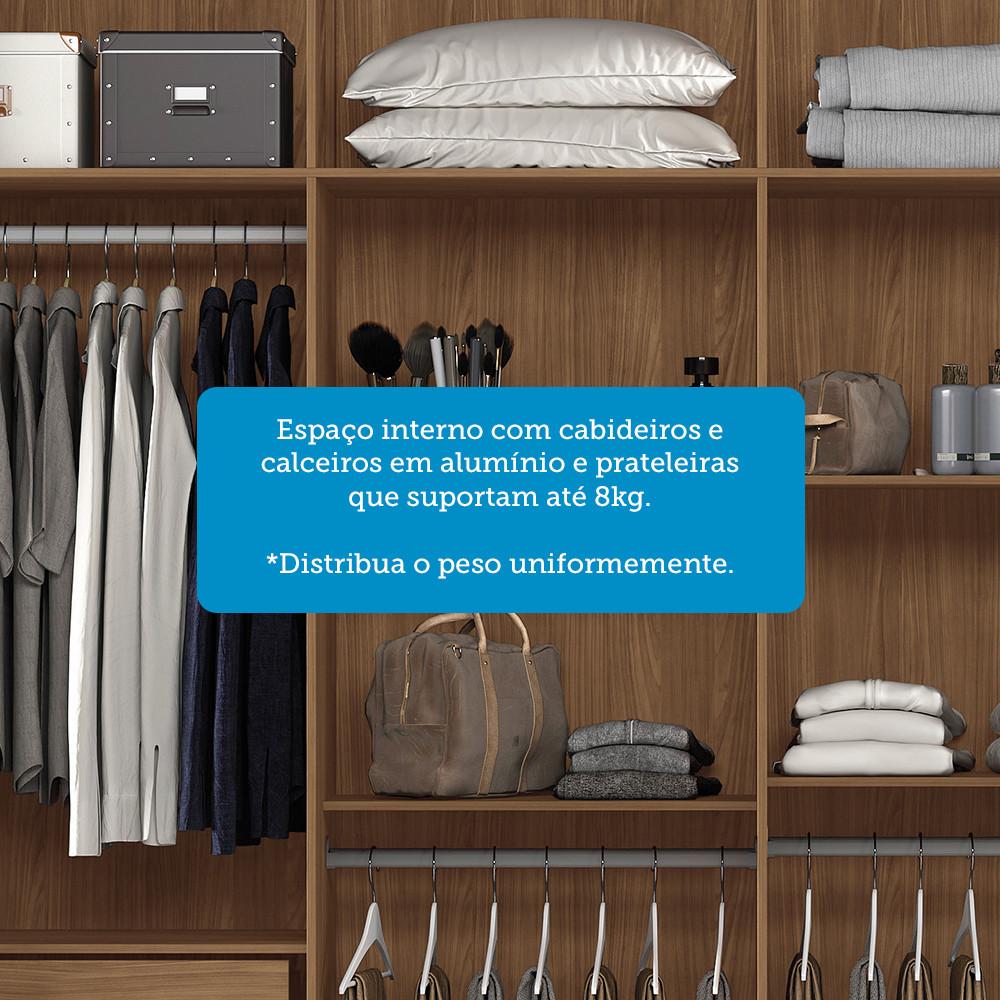 Guarda Roupa Casal 238cm 8 Portas 4 Gavetas com Espelhos Master New Santos Andirá - 6