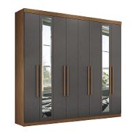 Guarda Roupa Casal 238cm 8 Portas 4 Gavetas com Espelhos Master New Santos Andirá - 2