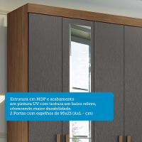 Guarda Roupa Casal 238cm 8 Portas 4 Gavetas com Espelhos Master New Santos Andirá - 5