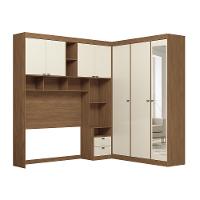 Guarda Roupa de Canto com 7 Portas 4 Gavetas Cabeceira e Espelho Lugano Santos Andirá - 2