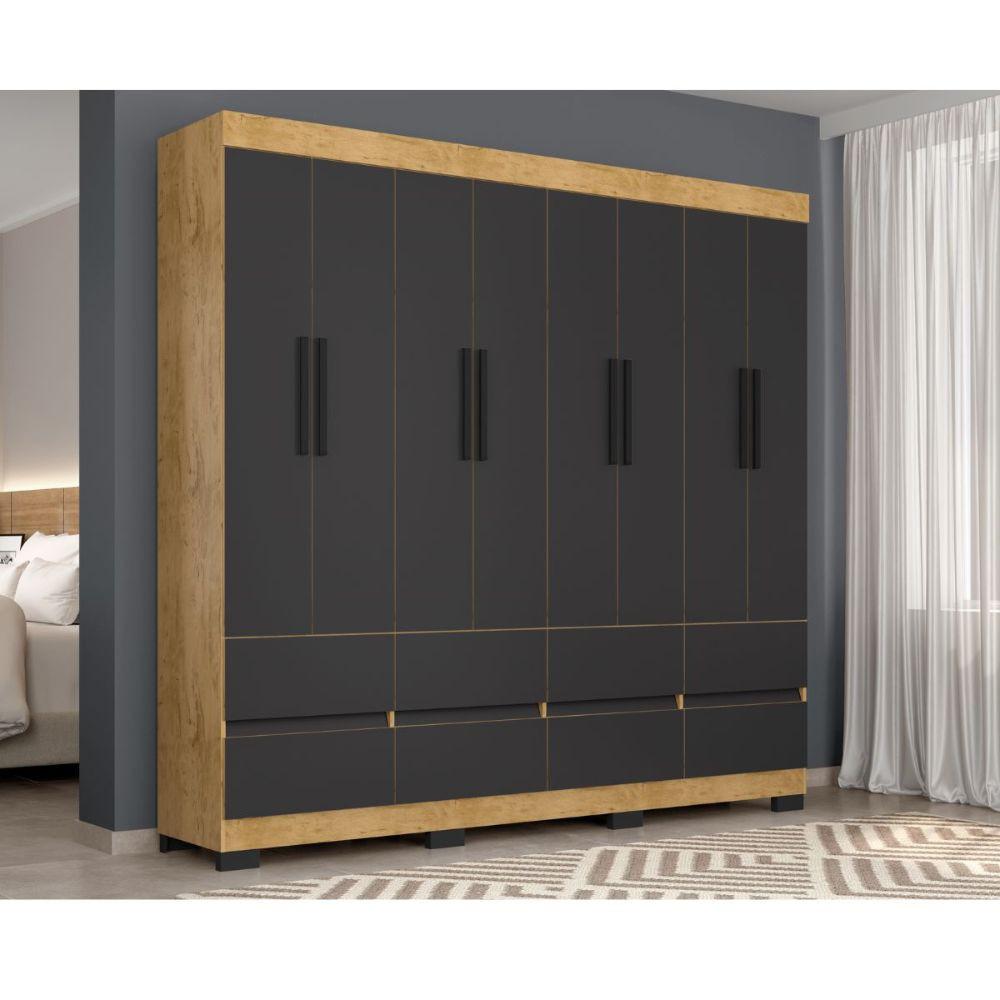 Guarda Roupa Esmeralda 8 Portas 8 Gavetas Sem Espelho Araplac - 1