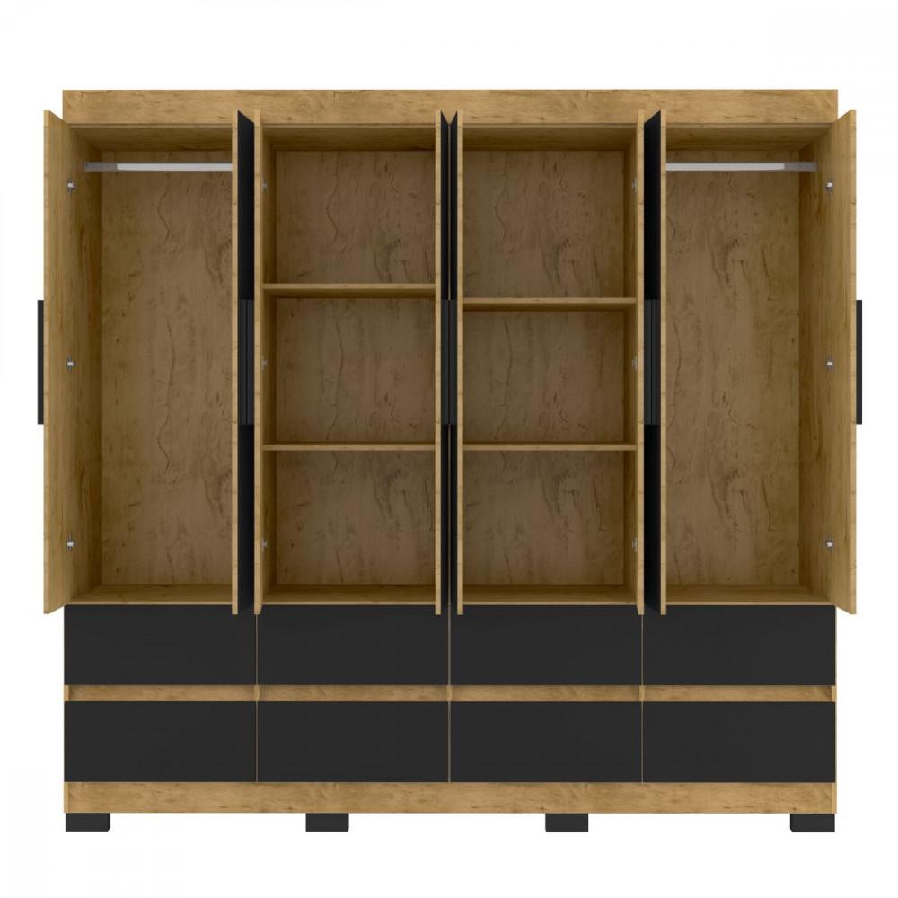 Guarda Roupa Esmeralda 8 Portas 8 Gavetas Sem Espelho Araplac - 4