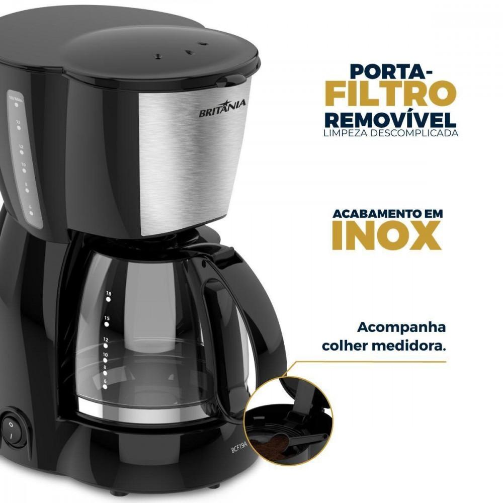 Cafeteira Britânia 18 Cafezinhos Jarra de Vidro 550W  BCF19A - 6
