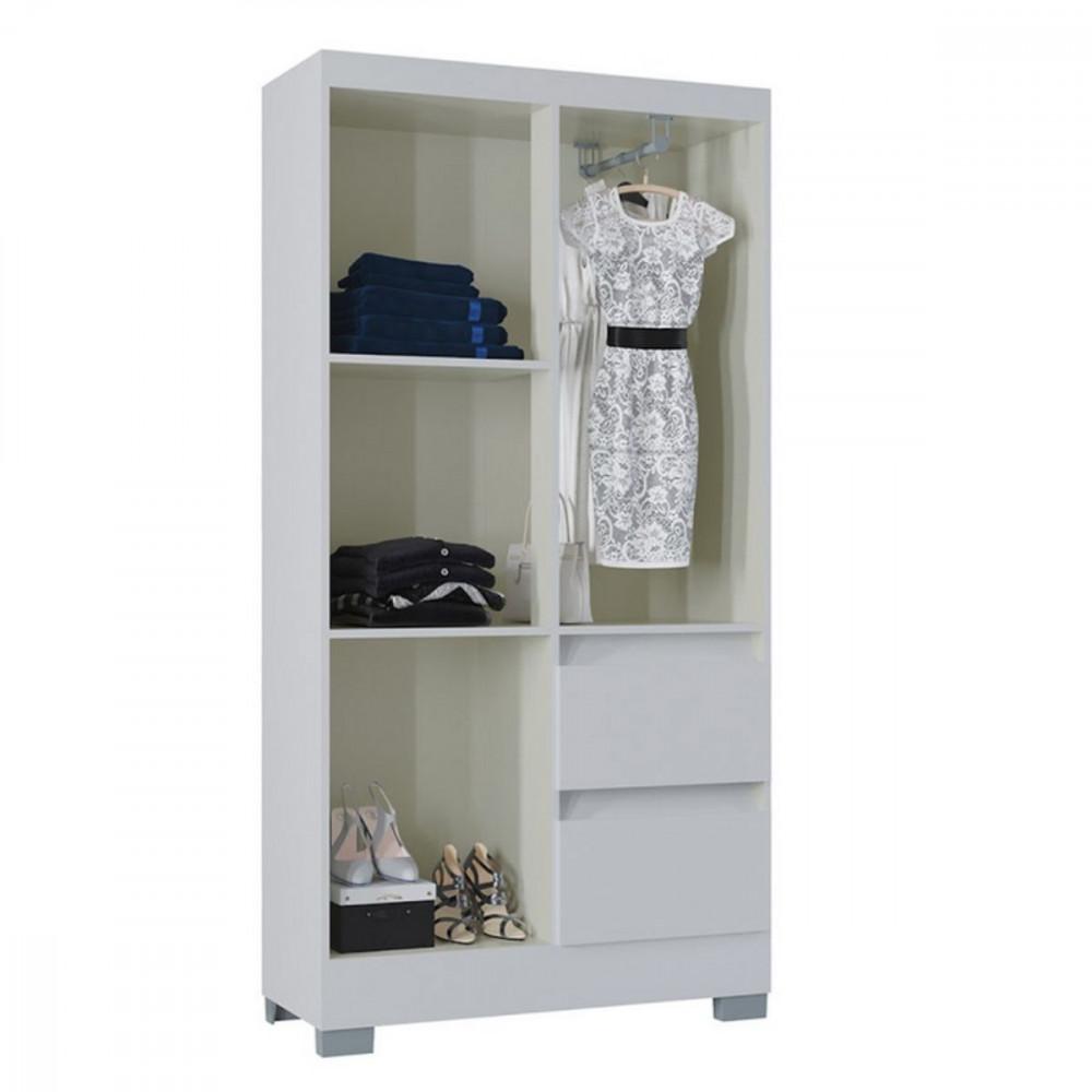 Guarda Roupa Solteiro 4 Portas 2 Gavetas Nápoles Poquema - 2