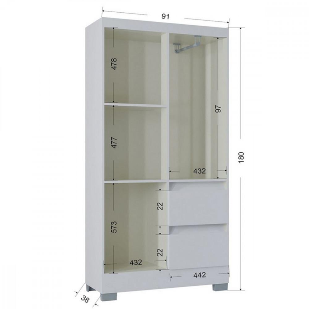 Guarda Roupa Solteiro 4 Portas 2 Gavetas Nápoles Poquema - 3