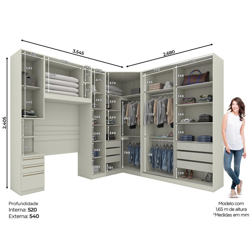Quarto Solteiro Completo Henn Seletto 5 Peças 8 Portas 3 Gavetas - 3