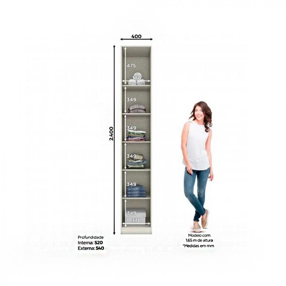 Quarto Solteiro Completo Henn Seletto 5 Peças 8 Portas 3 Gavetas - 10