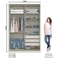 Quarto Solteiro Completo Henn Seletto 5 Peças 8 Portas 3 Gavetas - 6