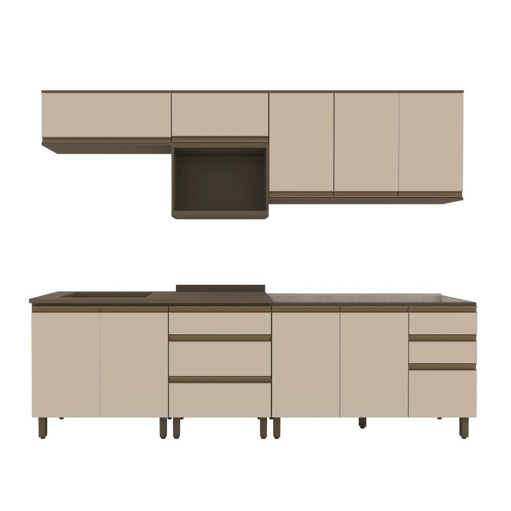 Cozinha Modulada 7 Peças 10 Portas 5 Gavetas Sem Tampo Connect Henn - 1