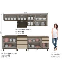 Cozinha Modulada 7 Peças 10 Portas 5 Gavetas Sem Tampo Connect Henn - 2