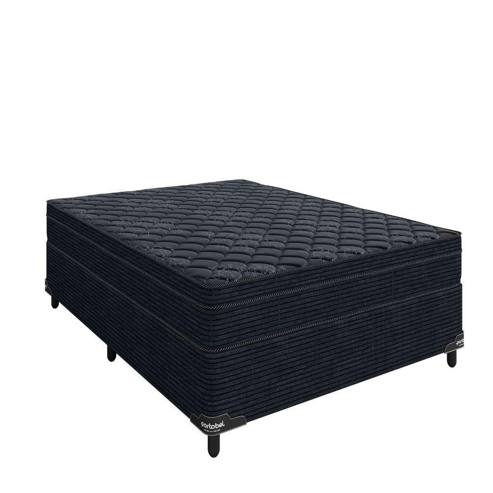 Conjunto Casal Portobel Colchão e Base Box Arezzo Black Light 138x188x70 - 2