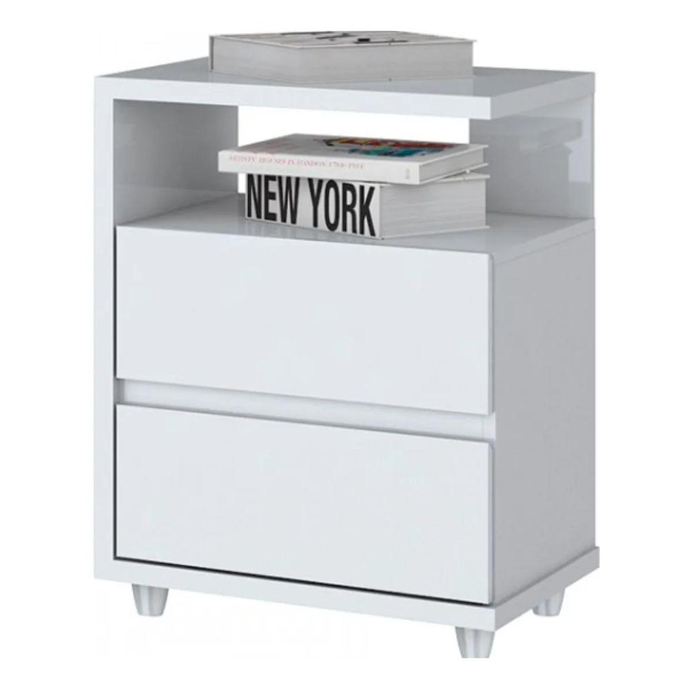 Mesa de Cabeceira Campeche 2 Gavetas Henn D07-10 - 1