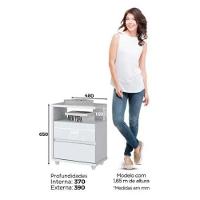 Mesa de Cabeceira Campeche 2 Gavetas Henn D07-10 - 2