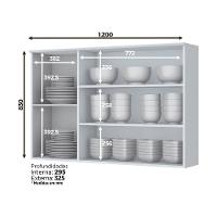 Armário Aéreo Henn 120cm 3 Portas Americana - 3