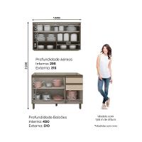 Cozinha Modulada 2 peças 3 Portas 3 Gavetas S/ Tampo Connect