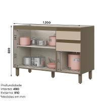 Cozinha Modulada 2 peças 3 Portas 3 Gavetas S/ Tampo Connect - 5