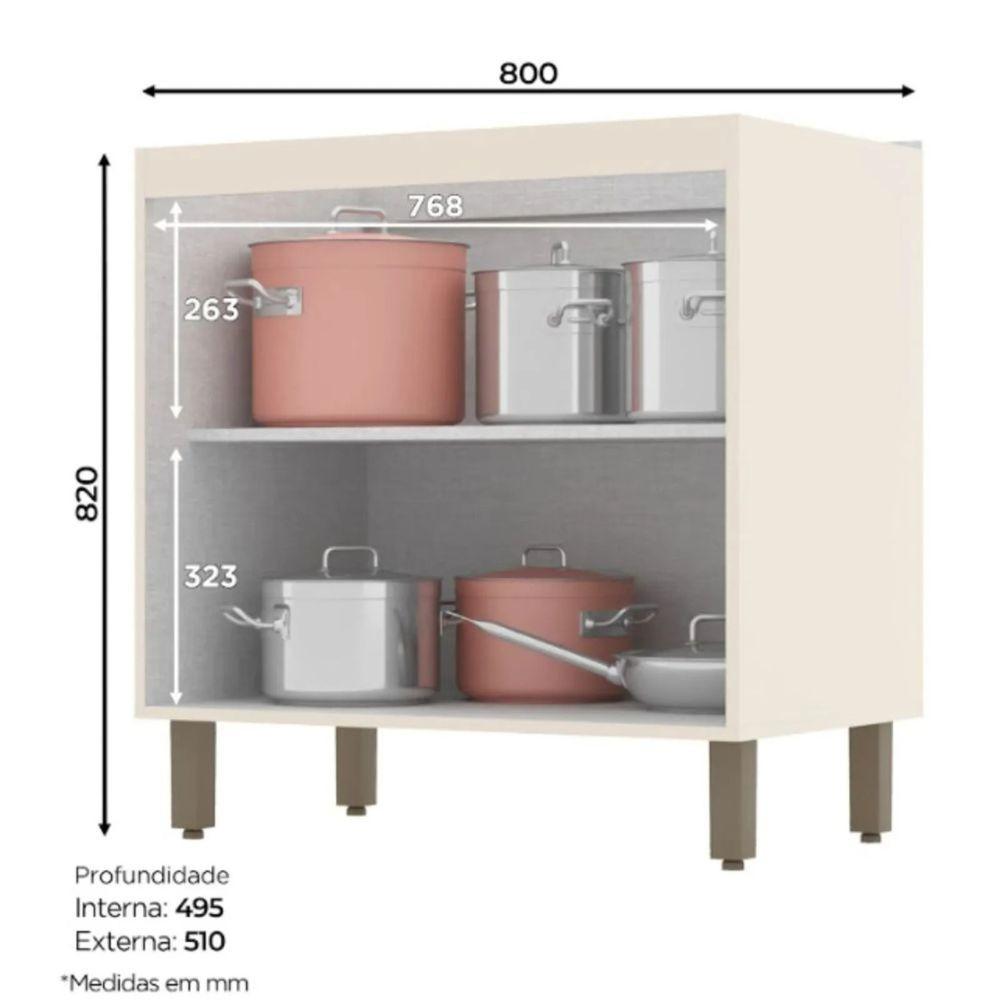 Cozinha Modulada 9 peças 14 portas 3 gavetas S/ Tampo Connect Henn - 4