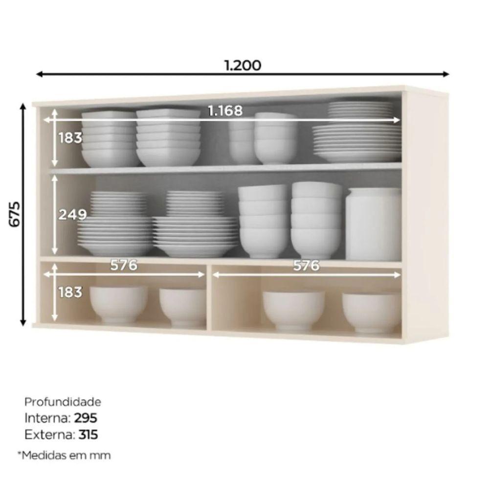 Cozinha Modulada 9 peças 14 portas 3 gavetas S/ Tampo Connect Henn - 5