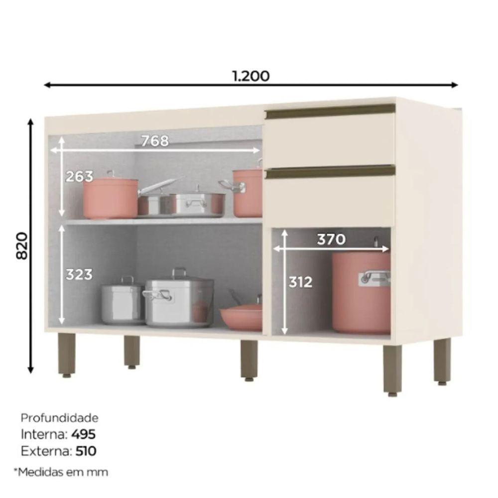 Cozinha Modulada 9 peças 14 portas 3 gavetas S/ Tampo Connect Henn - 10