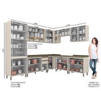 Cozinha Modulada 9 peças 14 portas 3 gavetas S/ Tampo Connect Henn - 3