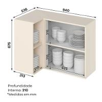 Cozinha Modulada 9 peças 14 portas 3 gavetas S/ Tampo Connect Henn - 8