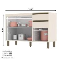 Cozinha Modulada 9 peças 14 portas 3 gavetas S/ Tampo Connect Henn - 10