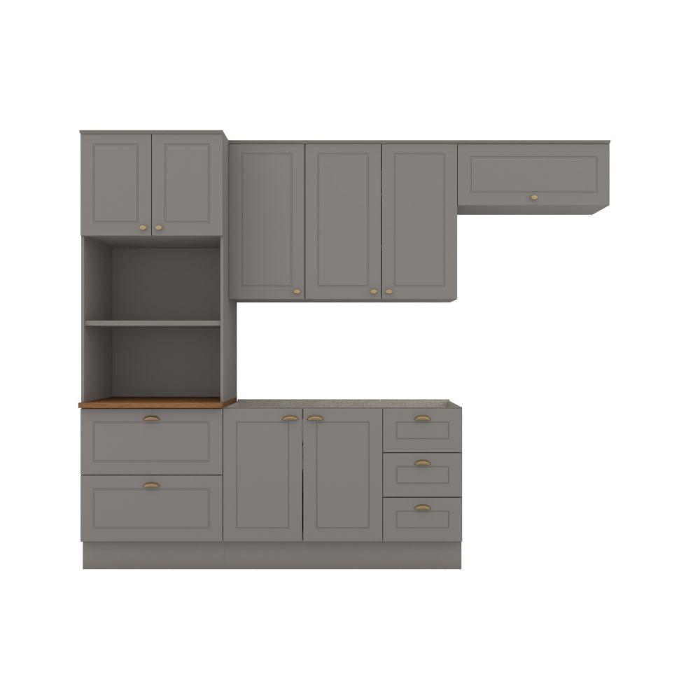 Cozinha Modulada 4 peças 8 portas 5 gavetas S/ Tampo Americana Henn - 2