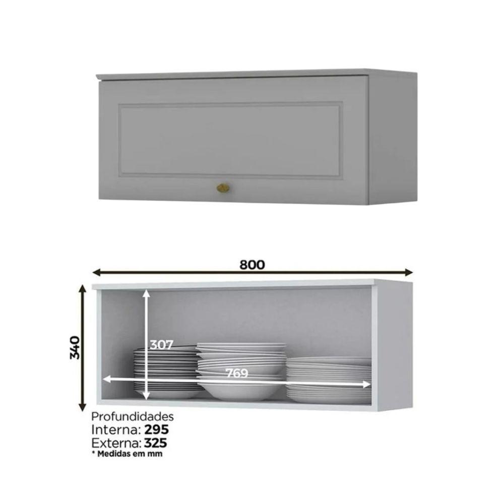 Cozinha Modulada 4 peças 8 portas 5 gavetas S/ Tampo Americana Henn - 7