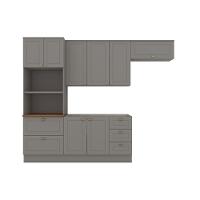 Cozinha Modulada 4 peças 8 portas 5 gavetas S/ Tampo Americana Henn - 2