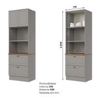 Cozinha Modulada 4 peças 8 portas 5 gavetas S/ Tampo Americana Henn