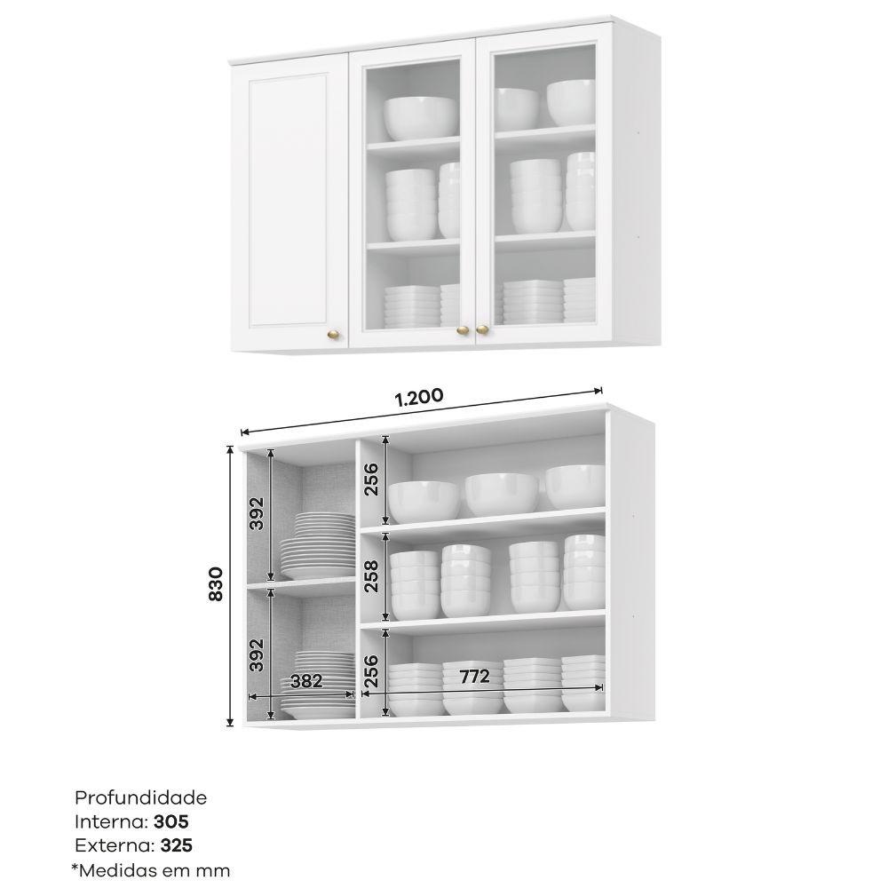 Cozinha Modulada 5 Peças 8 Portas 5 Gavetas C/ Tampo Americana Henn - 6