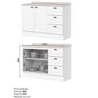 Cozinha Modulada 5 Peças 8 Portas 5 Gavetas C/ Tampo Americana Henn - 5