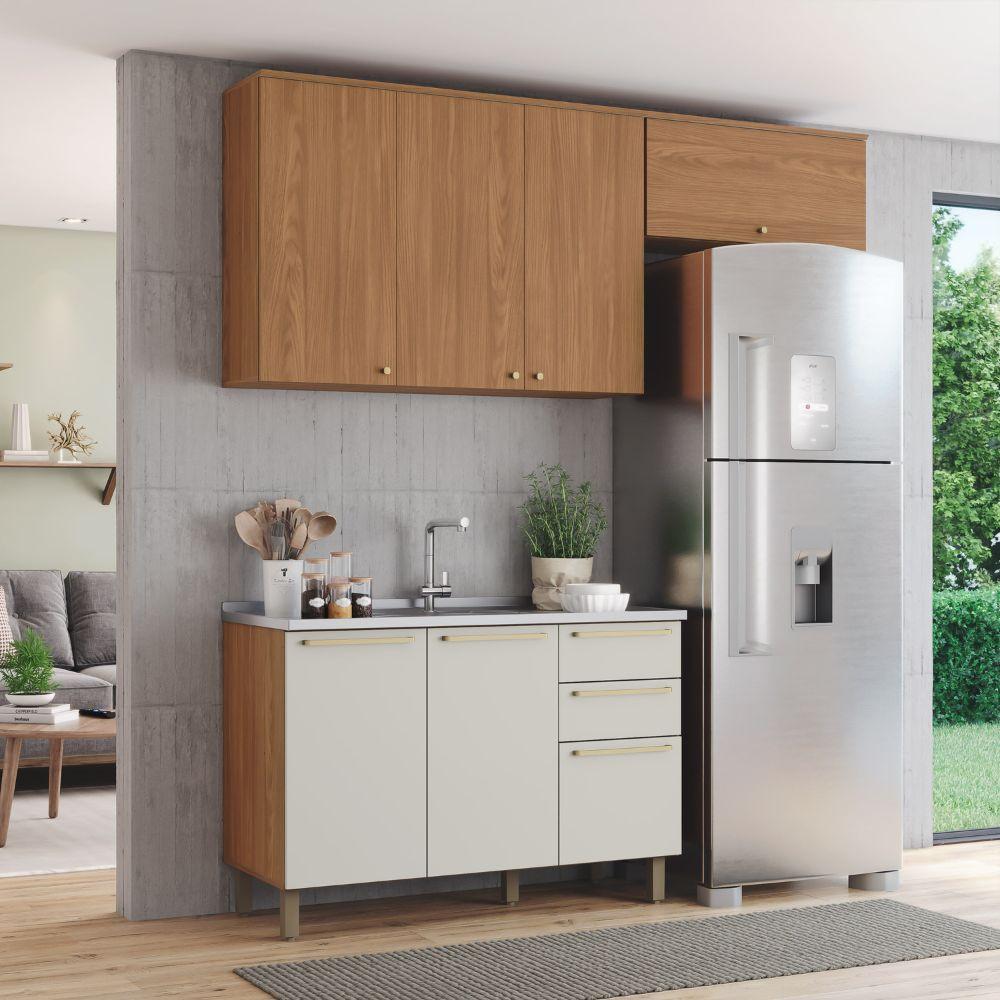 Cozinha Modulada 3 Peças 6 Portas 3 Gavetas S/ Tampo Requinte Henn - 1