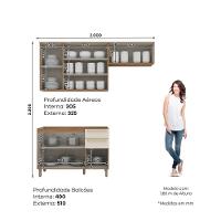 Cozinha Modulada 3 Peças 6 Portas 3 Gavetas S/ Tampo Requinte Henn - 3