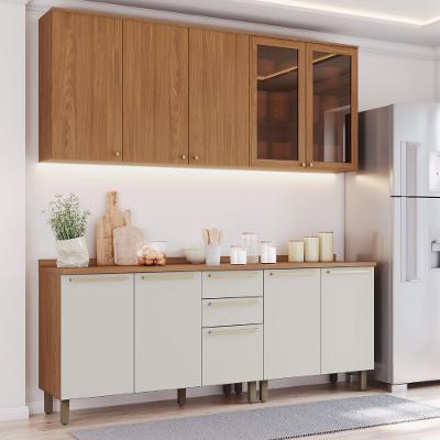 Cozinha Modulada 6 Peças 9 Portas 3 Gavetas C/ Tampo Requinte Henn