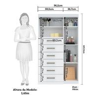 Conjunto Guarda Roupa e Cômoda Santos Andirá C/ Espelho 2 Peças 9 Portas 12 Gavetas - 2