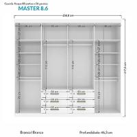 Conjunto Guarda Roupa e Cômoda Santos Andirá C/ Espelho 2 Peças 9 Portas 12 Gavetas - 4