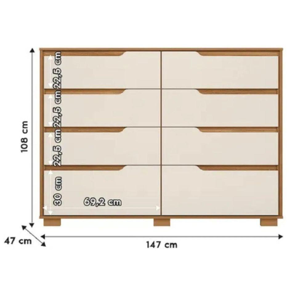 Conjunto Guarpa Roupa e Cômoda Moval Florença 2 Peças 6 Portas 10 Gavetas - 5