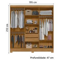 Conjunto Guarpa Roupa e Cômoda Moval Florença 2 Peças 6 Portas 10 Gavetas - 2