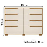 Conjunto Guarpa Roupa e Cômoda Moval Florença 2 Peças 6 Portas 10 Gavetas