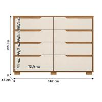 Conjunto Guarpa Roupa e Cômoda Moval Florença 2 Peças 6 Portas 10 Gavetas - 5