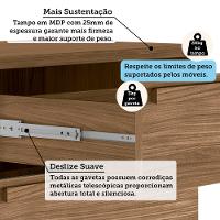 Quarto de Solteiro com Guarda-Roupas Buriti 4 Portas Cômoda Málaga e Cama com Baú Invicta Santos Andirá - 6