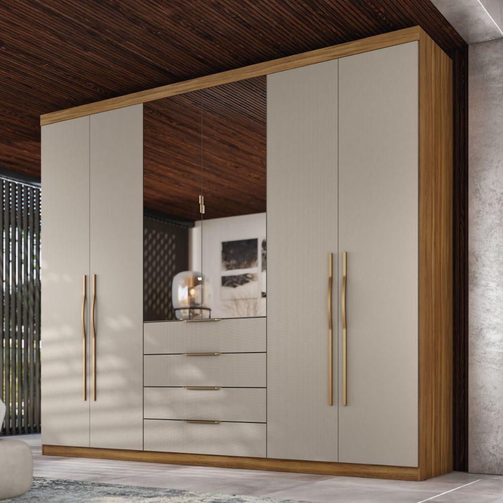 Guarda Roupa Giardino New com 6 Portas e 4 Gavetas Demobile - 1